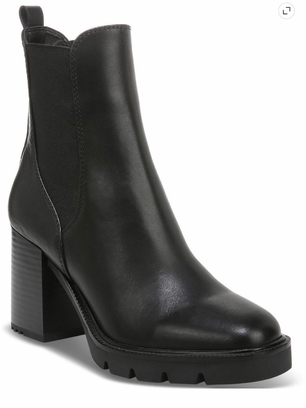 Sam Edelman Black Leather Rollins Block Heel Boot Size-11